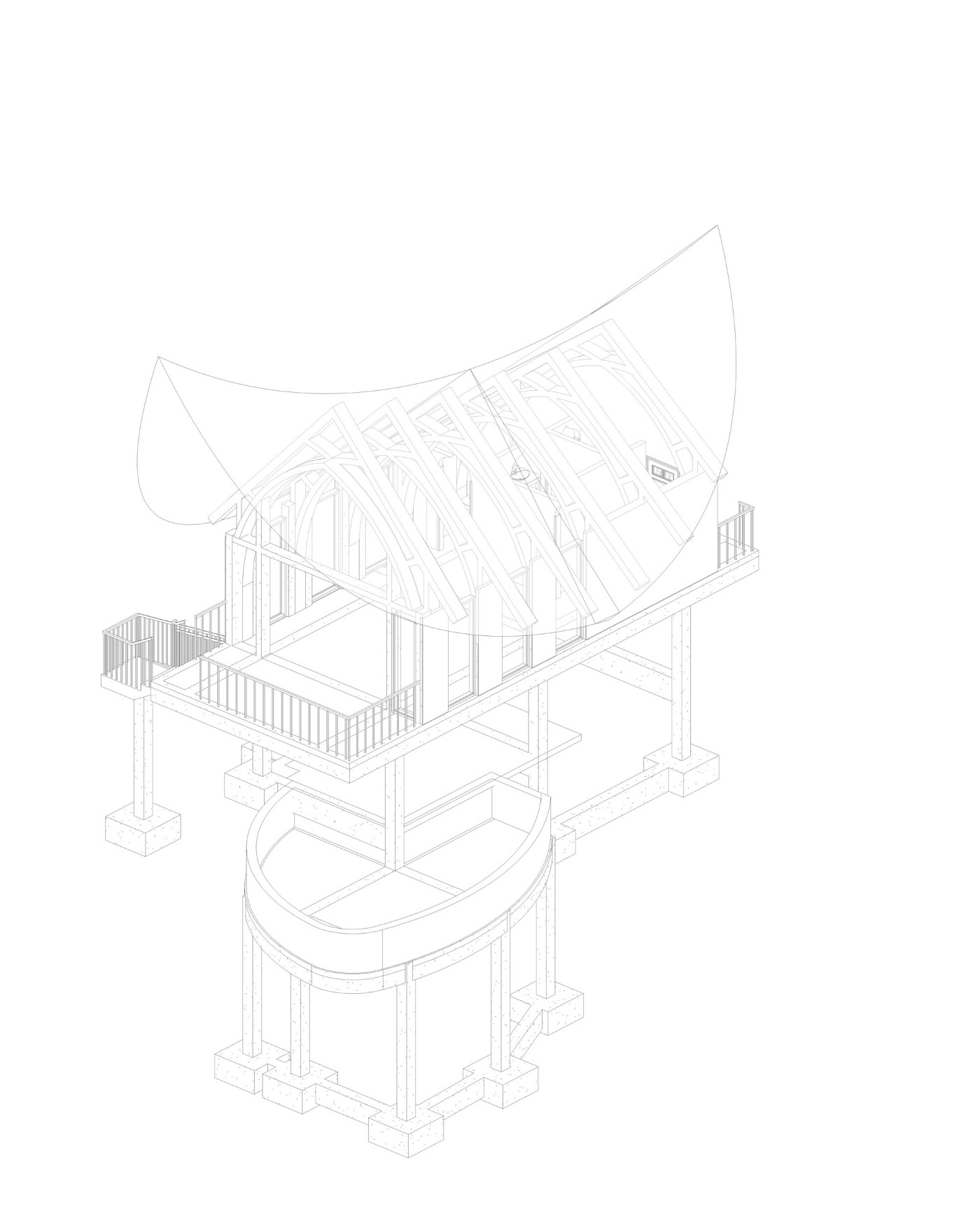 Bungalow Lá & Hồ Nước Trên Mây